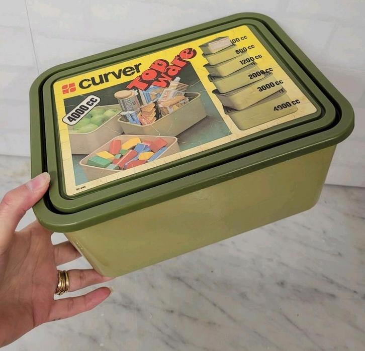 Retro Curver bewaardoos / opbergbox, Verzamelen, Retro, Huis en Inrichting, Ophalen of Verzenden