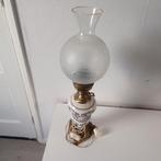 Antieke brons en keramiek tafel lamp 60 cm, Antiek en Kunst, Antiek | Lampen, Ophalen of Verzenden