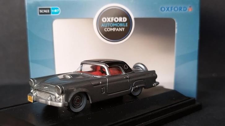 Ford Thunderbird 1956 grey metallic 1:87 Oxford Diecast Pol, Hobby en Vrije tijd, Modelauto's | 1:87, Nieuw, Auto, Overige merken
