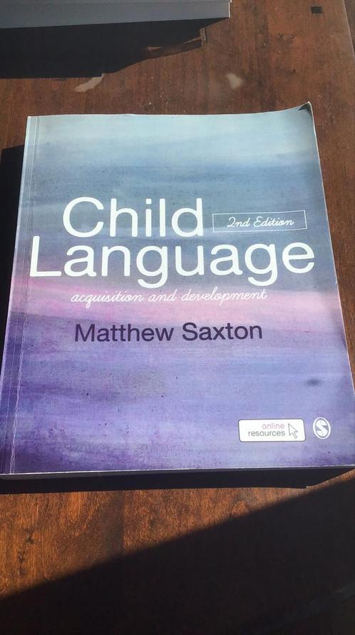 Child Language Matthew Saxton, Boeken, Studieboeken en Cursussen, Zo goed als nieuw, WO, Ophalen of Verzenden