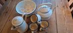Geel gewolkte emaille keuken theeservies set, Antiek en Kunst, Antiek | Emaille, Ophalen of Verzenden