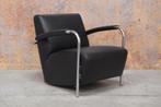 ZGANieuw! zwarte leren Leolux Scylla design fauteuil, Zo goed als nieuw, Ophalen