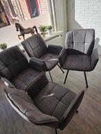 4 eetkamerstoelen zgan, Huis en Inrichting, Stoelen, Ophalen, Zo goed als nieuw, Grijs, Vier