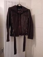 Donkerbruine leren jas maat 42, Ophalen, Zo goed als nieuw, Maat 42/44 (L), Bruin