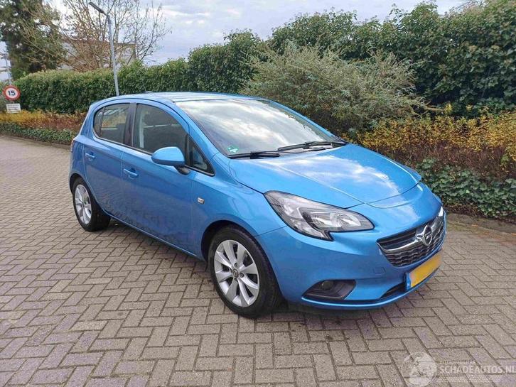 Opel Corsa 1.4 Favourite navi 5drs (bj 2018), Auto diversen, Schadeauto's, Opel, Handgeschakeld, Benzine, Hatchback, Blauw