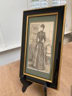 Modeprent in lijst, Antiek en Kunst, Curiosa en Brocante, Ophalen of Verzenden