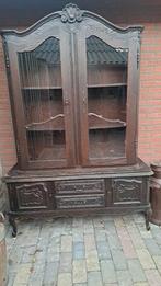 brocante antieke vitrine kast, Huis en Inrichting, Ophalen, Gebruikt, 100 tot 150 cm, 150 tot 200 cm