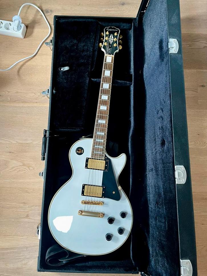 Epiphone Les Paul Custom Pro alpine white, Muziek en Instrumenten, Snaarinstrumenten | Gitaren | Elektrisch, Zo goed als nieuw
