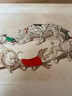 Kunstdruk hondenkarikatuur Boris O’Klein dirty dogs of Paris, Antiek en Kunst, Ophalen of Verzenden