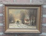 H.Hermans, winterlandschap met paard en wagen, Ophalen of Verzenden