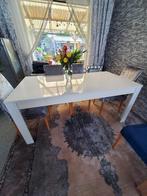 eettafel met 6 stoelen met salontafel, Huis en Inrichting, Tafels | Eettafels, Ophalen of Verzenden, Zo goed als nieuw, Rechthoekig