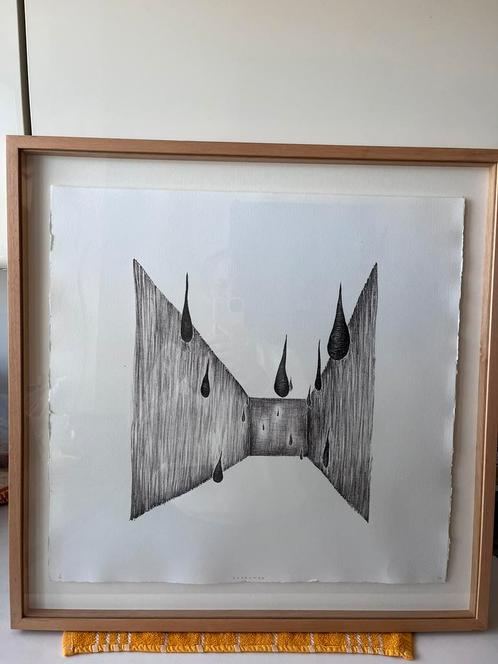 Prachtig abstract schilderij/tekening van Busscher!, Antiek en Kunst, Kunst | Tekeningen en Foto's, Ophalen