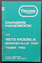 Triumph Owner's Handbook 750cc twins - USA edition 1973, Verzenden, Triumph