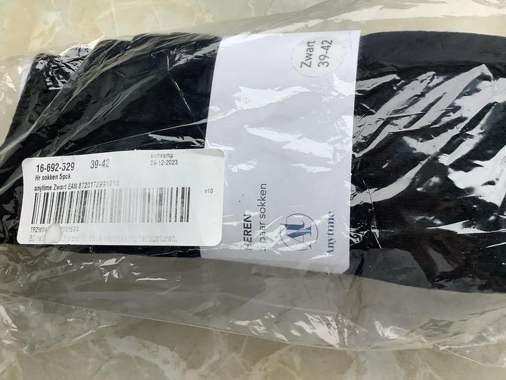 (J) 5 Paar Zwarte Herensokken - Maat 39-42, Kleding | Heren, Sokken en Kousen, Nieuw, Maat 39 t/m 42, Zwart, Ophalen