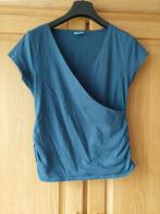 Blauw overslag shirtje, maat L, Ophalen of Verzenden, Gedragen, Blauw