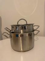 Pannen 2 stuks, Huis en Inrichting, Keuken | Potten en Pannen, Ophalen, Zo goed als nieuw, Rvs, Pannenset