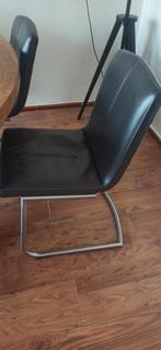 6x leren stoelen, Zwart, Leer, Ophalen of Verzenden, Zo goed als nieuw