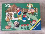 Houten puzzel mainzelmannetjes 28 stukjes ravensburger 1974, Ophalen of Verzenden, 10 tot 50 stukjes, Zo goed als nieuw, Van hout