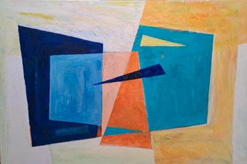 Abstract Schilderij met Geometrische Vormen beschikbaar voor biedingen