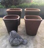 Oud Hollandse terracotta kwaliteit jaren’60 bloempotten set, Tuin en Terras, Bloempotten, 25 tot 40 cm, Zo goed als nieuw, Minder dan 40 cm