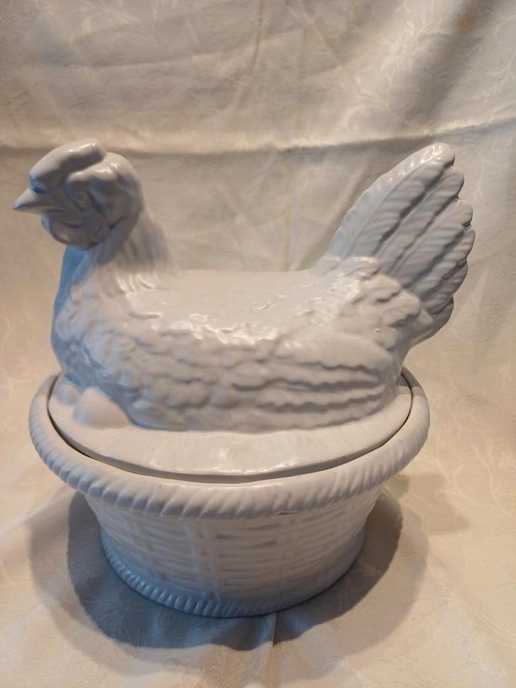 Vintage Kip - Portugal, hoog 26 cm, doorsnee 24,5 cm, Antiek en Kunst, Antiek | Keramiek en Aardewerk, Ophalen of Verzenden