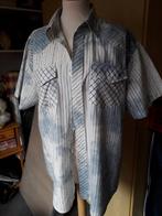 Westbound Blauw creme overhemd korte mouw zgan mt L. 7,50, Blauw, Westbound, Ophalen of Verzenden, Zo goed als nieuw