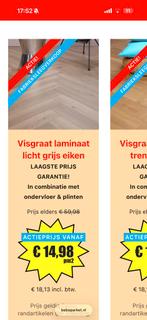Visgraat laminaat te koop in amsterdam nieuw plus ondervloer, Tickets en Kaartjes, Eén persoon