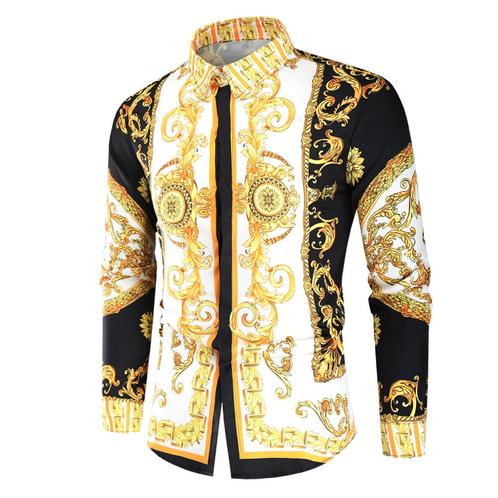 Heren barok overhemd 1 luxe gouden kamper shirt zwart wit, Kleding | Heren, Overhemden, Nieuw, Verzenden