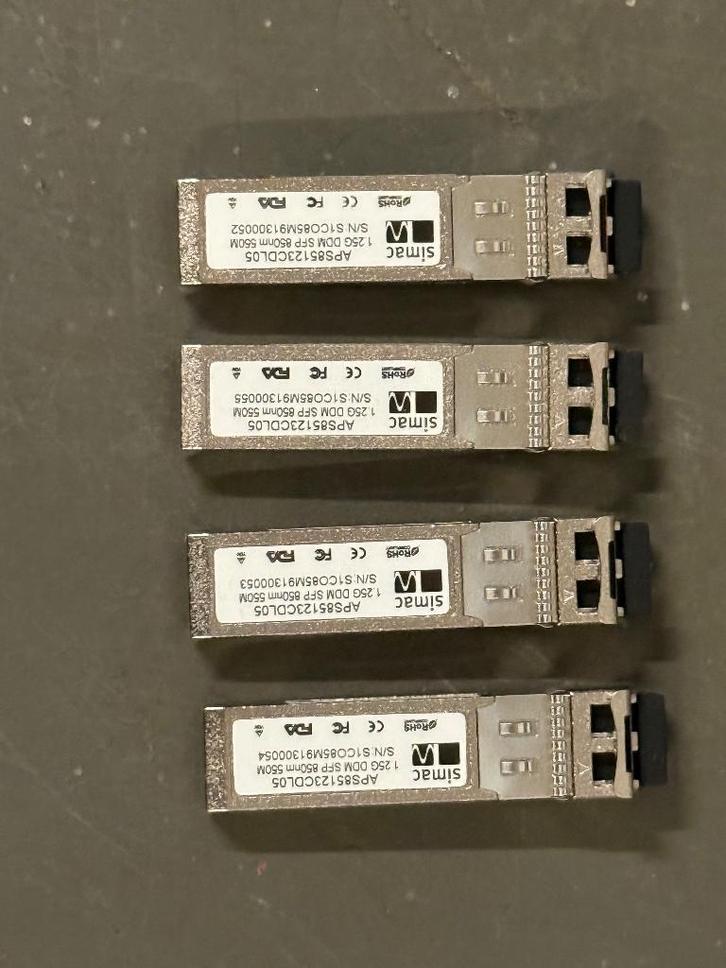 Simac SFP modules 1G 850nm – set van 4 stuks, Computers en Software, Netwerk switches, Nieuw, Ophalen of Verzenden
