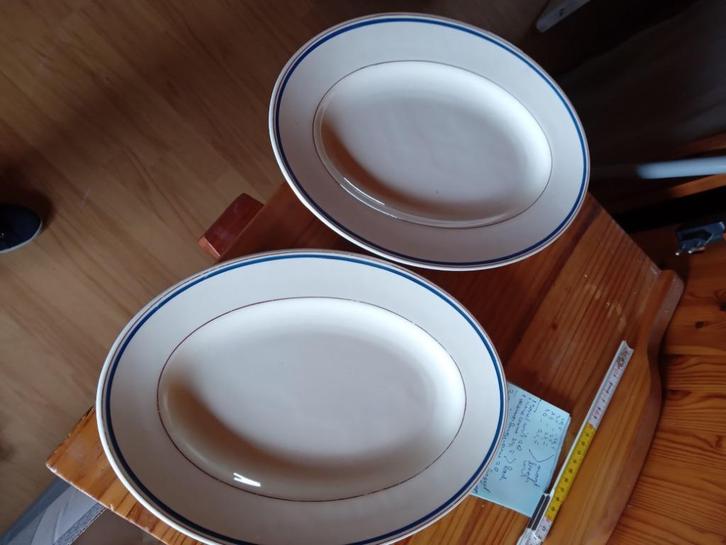 2 ovalen serveerschalen societe Ceramique, Antiek en Kunst, Antiek | Servies los, Ophalen of Verzenden