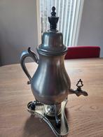 Antieke Tinnen Kraantjeskan met Warmhouder, Ophalen of Verzenden