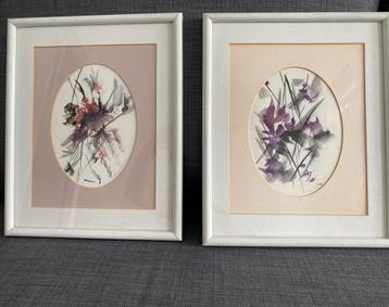 2 vintage AQUARELLEN van Ger. van Leeuwen beschikbaar voor biedingen