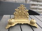 messing antieke brievenhouder met twee inktpotten zie foto's, Ophalen