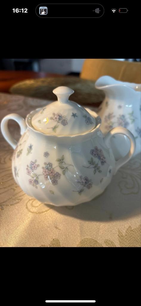 Wedgwood Melk- en Suikerkannetje, Huis en Inrichting, Keuken | Servies, Gebruikt, Overige typen, Wedgwood, Porselein, Ophalen of Verzenden