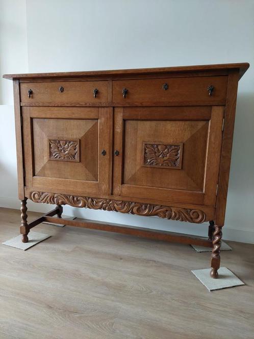 Eiken dressoir, tv meubel, bijtzettafel, Huis en Inrichting, Kasten | Dressoirs, Gebruikt, 100 tot 150 cm, 25 tot 50 cm, Met lade(s)