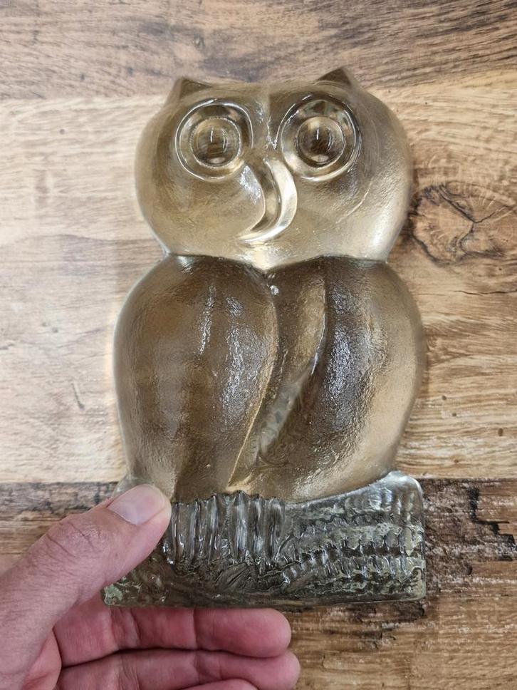 Glazen Uil Boekensteun, Antiek en Kunst, Antiek | Glas en Kristal, Ophalen of Verzenden