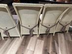 4 Lloyd Loom eetkamer stoelen, Huis en Inrichting, Stoelen, Gebruikt, Wit, Riet of Rotan, Ophalen of Verzenden