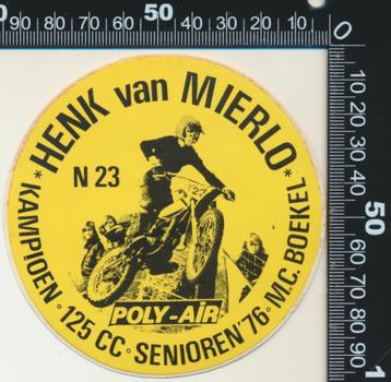 Sticker: Henk van Mierlo - Kampioen 125 CC Senioren 1976 - M beschikbaar voor biedingen