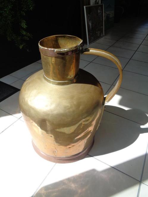 Grote antieke geel koperen Melkbus.  50 cm hoog., Antiek en Kunst, Antiek | Koper en Brons, Koper, Ophalen