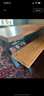 Set eettafel met bankje, tv kast en salontafel industrieel, Ophalen