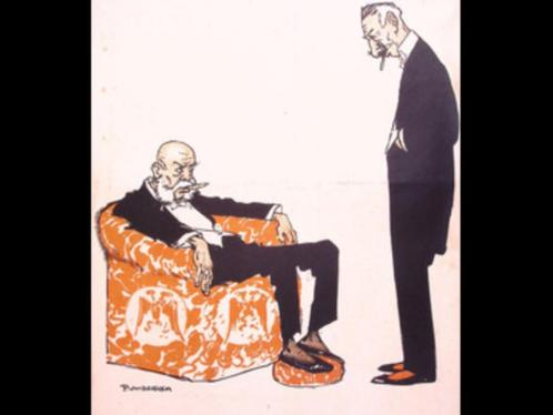 Rokende Wilhelm en Frans Jozef op spotprent, Antiek en Kunst, Kunst | Litho's en Zeefdrukken, Verzenden