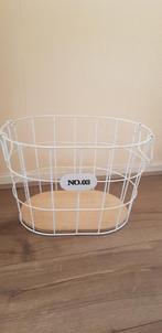 Leuke witte open mand met 2 handvatten., Ophalen, Gebruikt, Rond, Riet