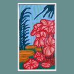 Victorian Jungle - painting in white wooden box frame, Antiek en Kunst, Kunst | Schilderijen | Abstract, Ophalen of Verzenden