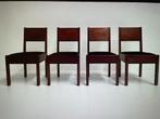 Haagse School Set Eetkamerstoelen Van Muntendam Voor Lov, Ophalen, Bruin, Zo goed als nieuw, Vier