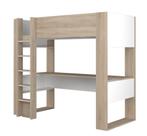 Twist hoogslaper met bureau - 90x200 - Lichteiken met wit