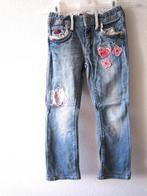 H&M mt 110 ( 4-5 jr ) broek - spijkerbroek met paddenstoel, Meisje, H&M, Zo goed als nieuw, Ophalen