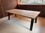 Qliv tafel, eiken, stalen poten, 220x100, Ophalen, Gebruikt, Eikenhout, 200 cm of meer