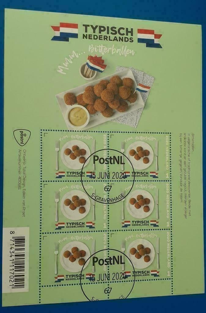 Typisch Nederlands Bitterballen (gestempeld postzegelvel), Postzegels en Munten, Postzegels | Nederland, Gestempeld, Na 1940, Verzenden