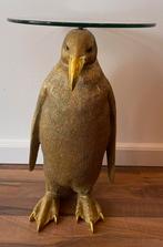 Staande gouden pinguïn tafel met glasplaat +/- 50cm hoog, Ophalen of Verzenden