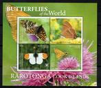 rarotonga 2020 pf blok vlinders butterflies insecten, Ophalen of Verzenden, Postfris, Dier of Natuur